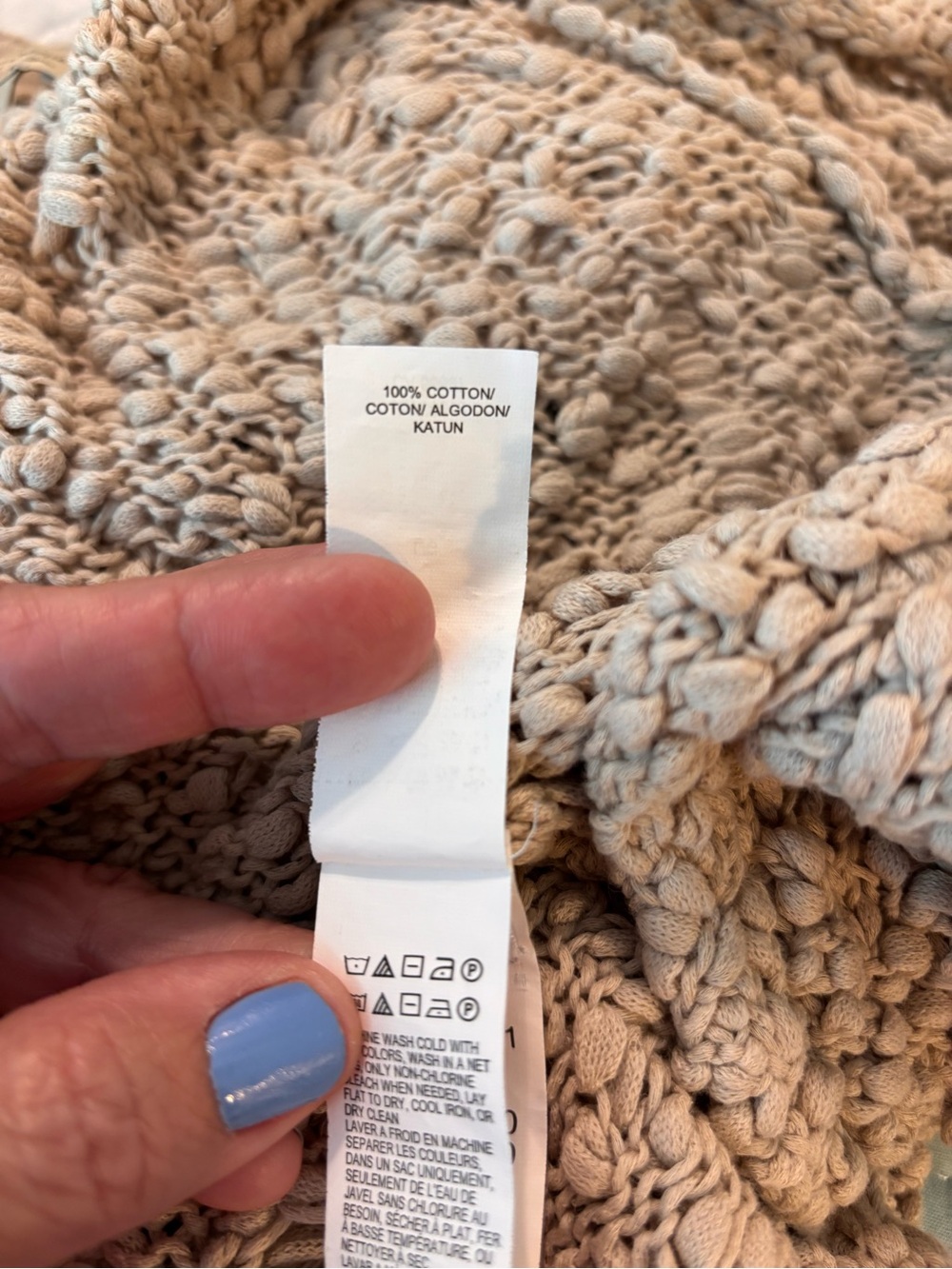 Lucky Brand Boho Oatmeal Crocheted Shrug cardigan - Picture 6 of 8